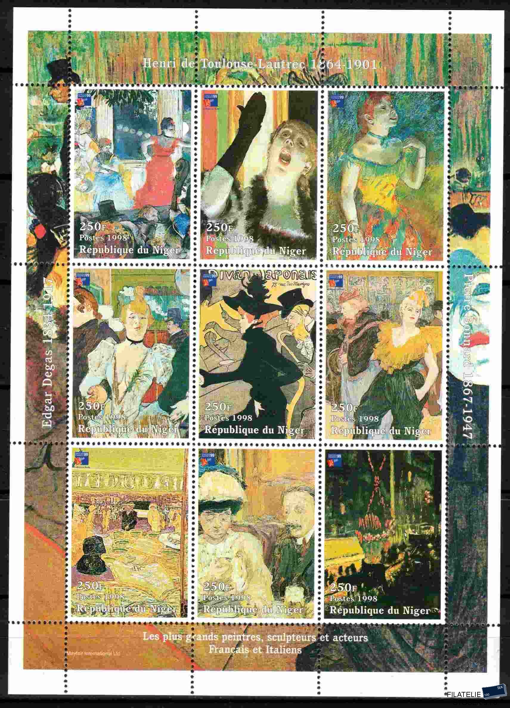 Niger známky Mi rok 1999 Henri Toulouse Lautrec