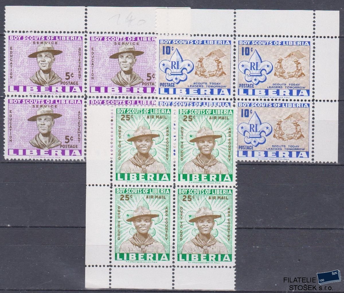 Liberia známky Mi 573-75 4 Blok