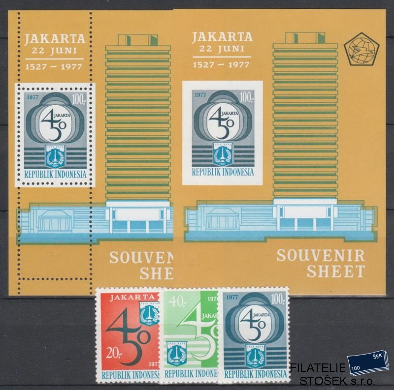 Indonésie známky Mi 868-70+Bl21AB