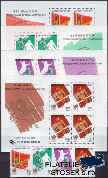 Korea Jižní známky Mi 1435-8+Bl.510-3