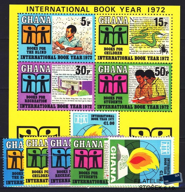 Ghana známky Mi 0458-62 + Bl. 45