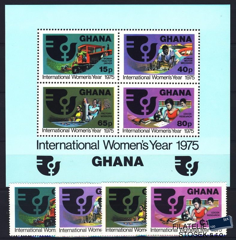 Ghana známky Mi 0605-8 + Bl. 61