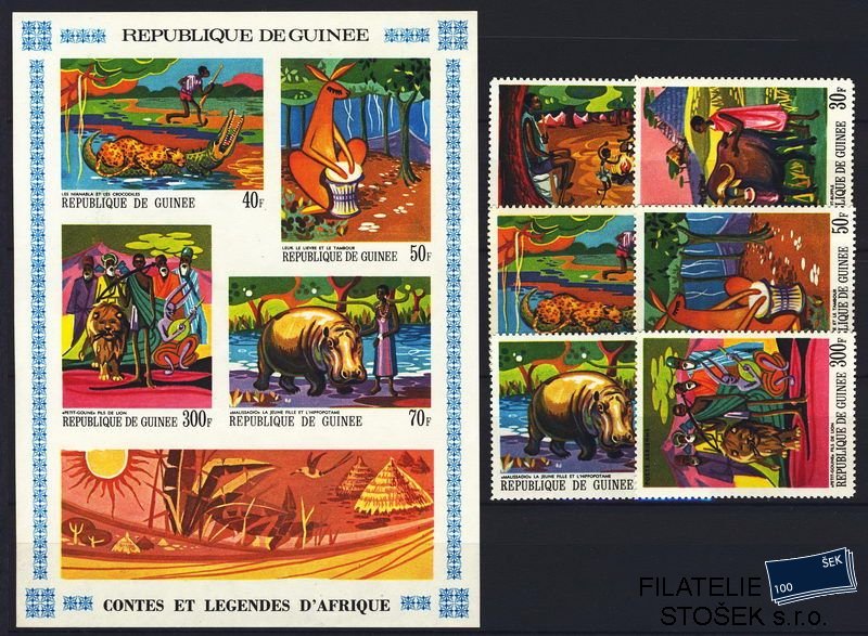 Guinée známky Mi 0487-92 + Bl. 28