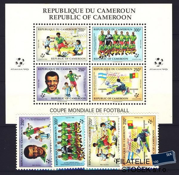 Cameroun známky Mi 1160-3 + Bl. 25