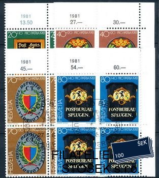 Švýcarsko známky Mi 1199-1202 čtyřbloky