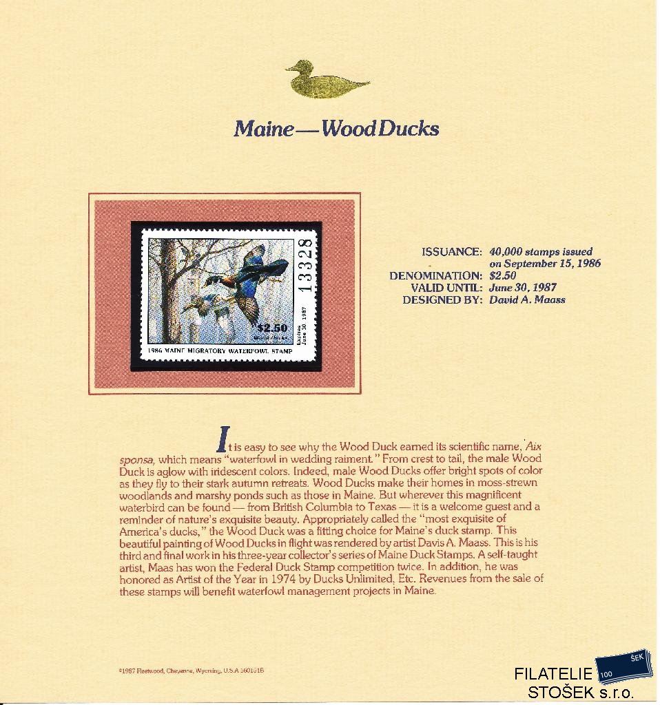 USA známky Maine - Wood Ducks