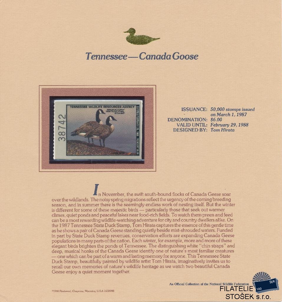 USA známky Tennessee - Canada Goose