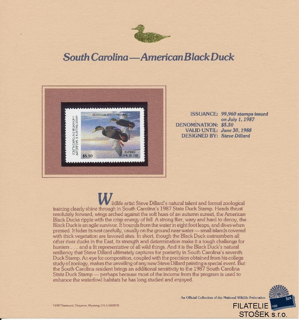 USA známky South Carolina - American Black Duck