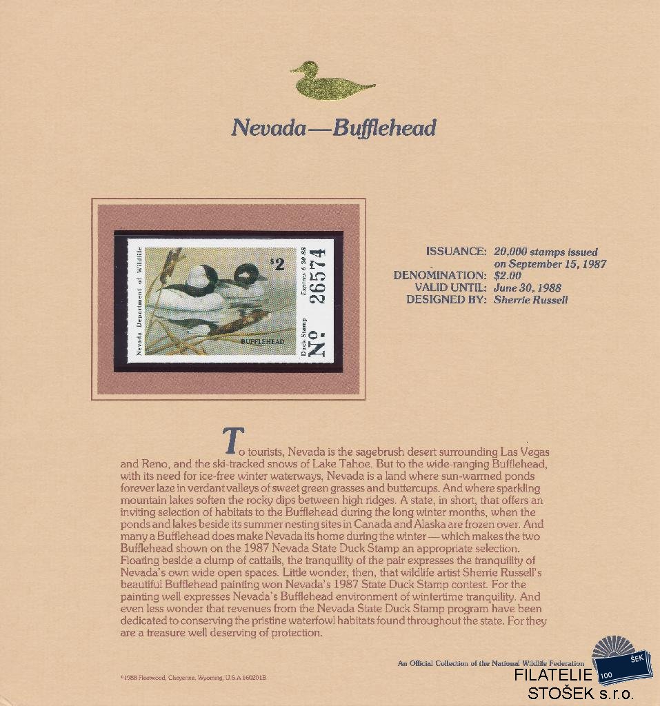USA známky Nevada - Bufflehead