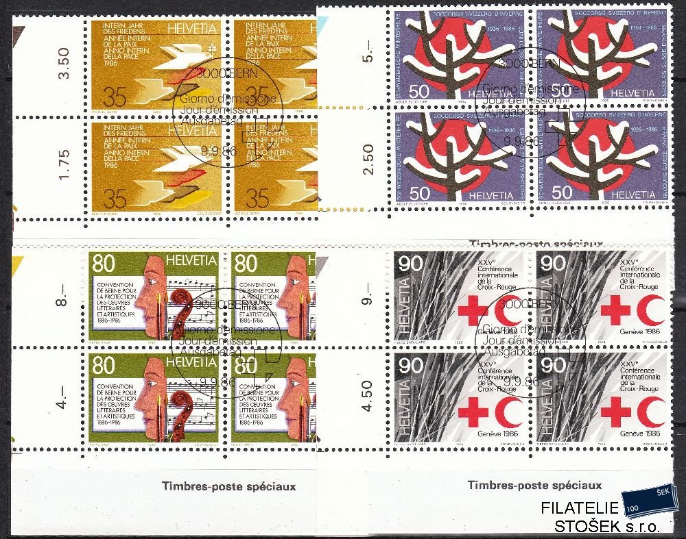 Švýcarsko známky Mi 1327-30 4 Blok