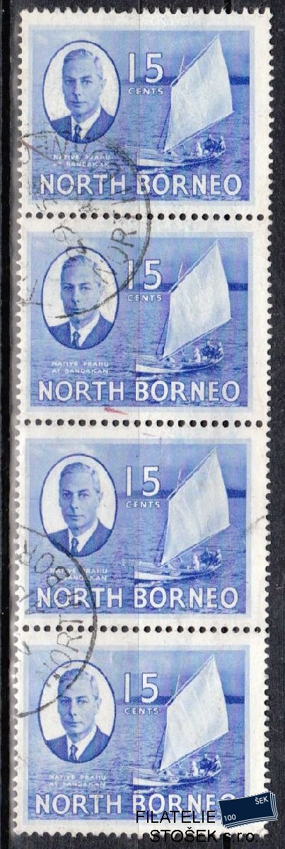 North Borneo známky Mi 284 4 páska