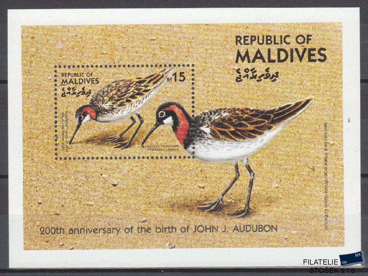 Maledives známky Mi Blok 105 - Ptáci