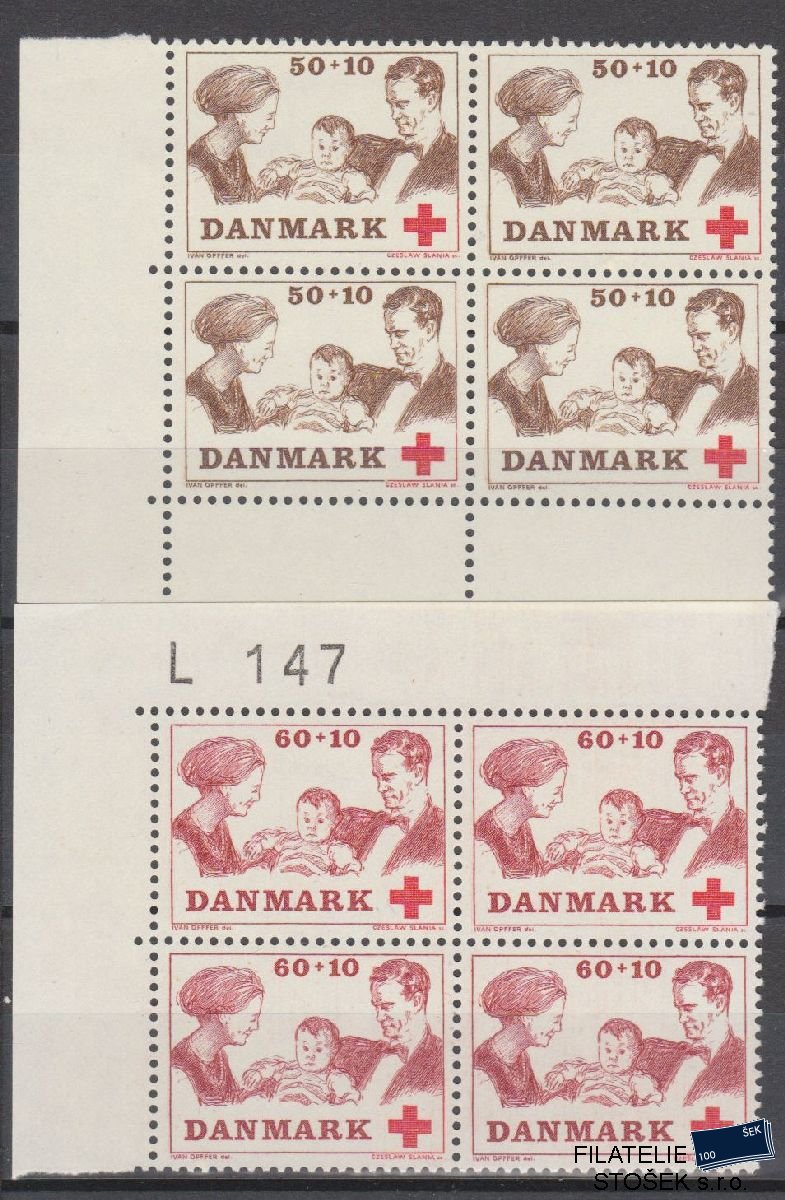 Dánsko známky 488-89 4 Blok