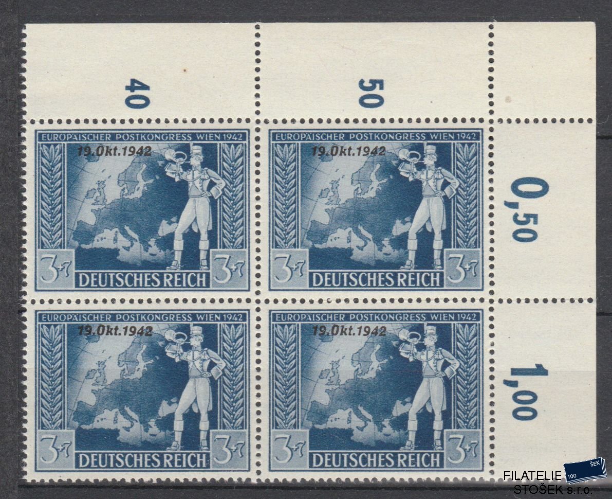 Deutsches Reich známky Mi 823 4 Blok Počítadla