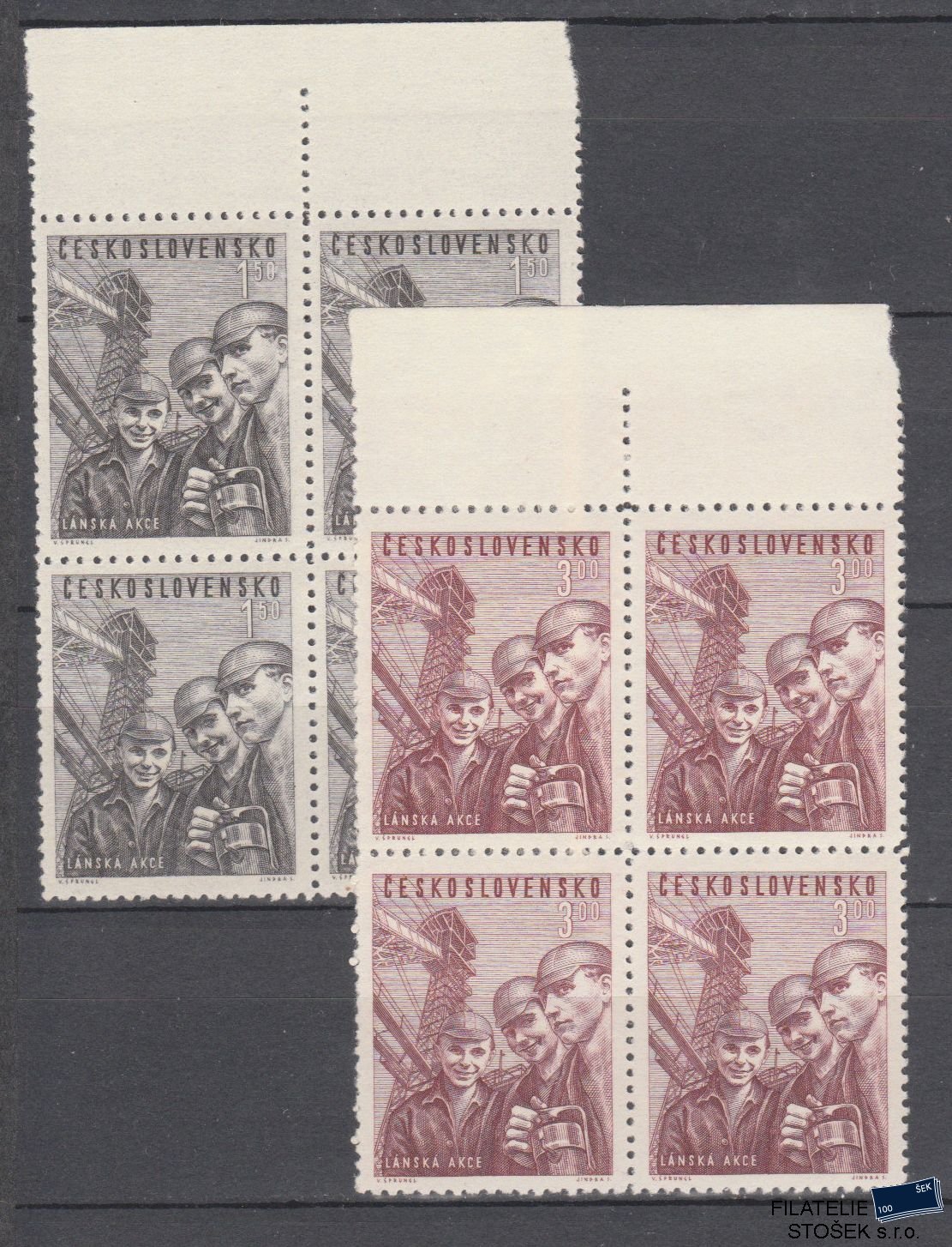 ČSSR známky 581-82 4 Bloky Krajové