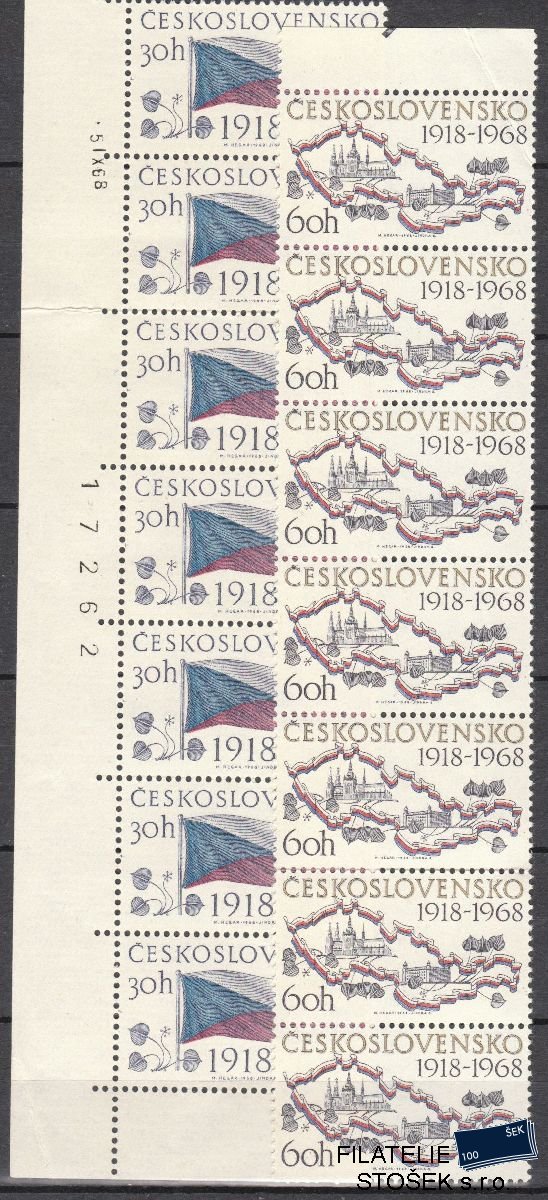 ČSSR známky 1719-20 8 Pásky - Datum