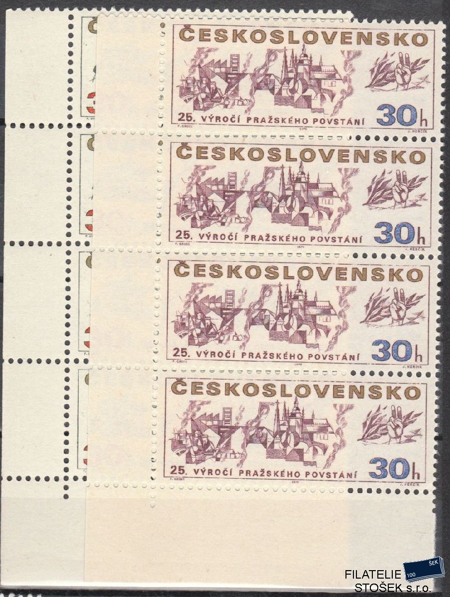 ČSSR známky 1829-30 4 Pásky Rohové