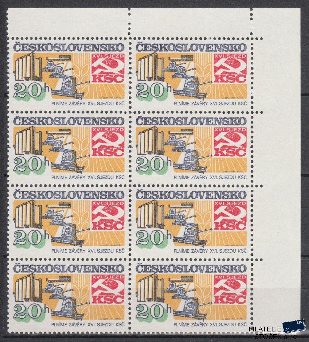 ČSSR známky 2557 8 Blok Rohový