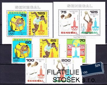 Senegal známky Mi 0731-5+Bl.38-9