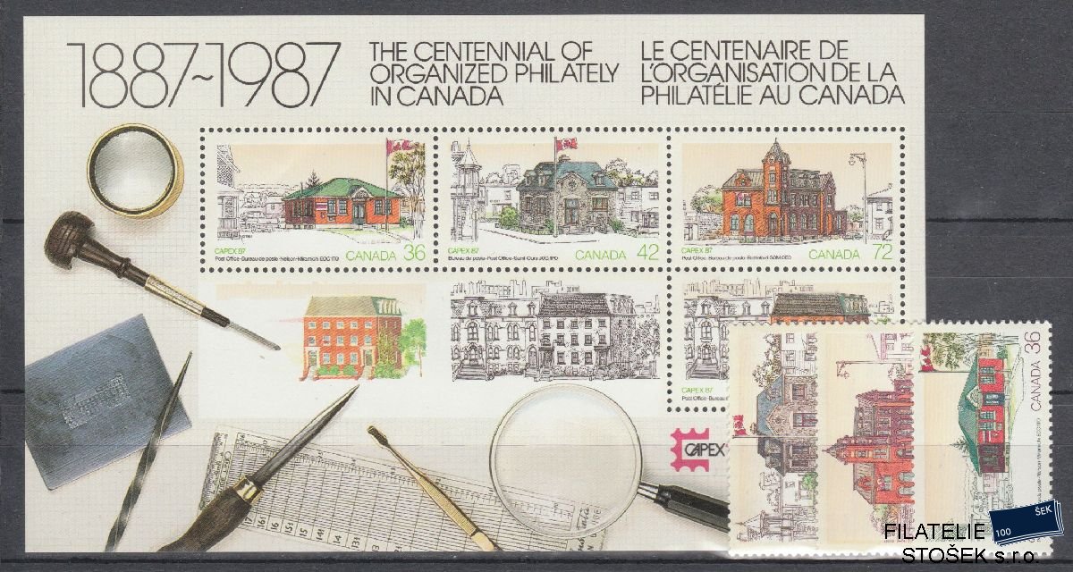 Kanada známky Mi 1041-43 + Blok 6