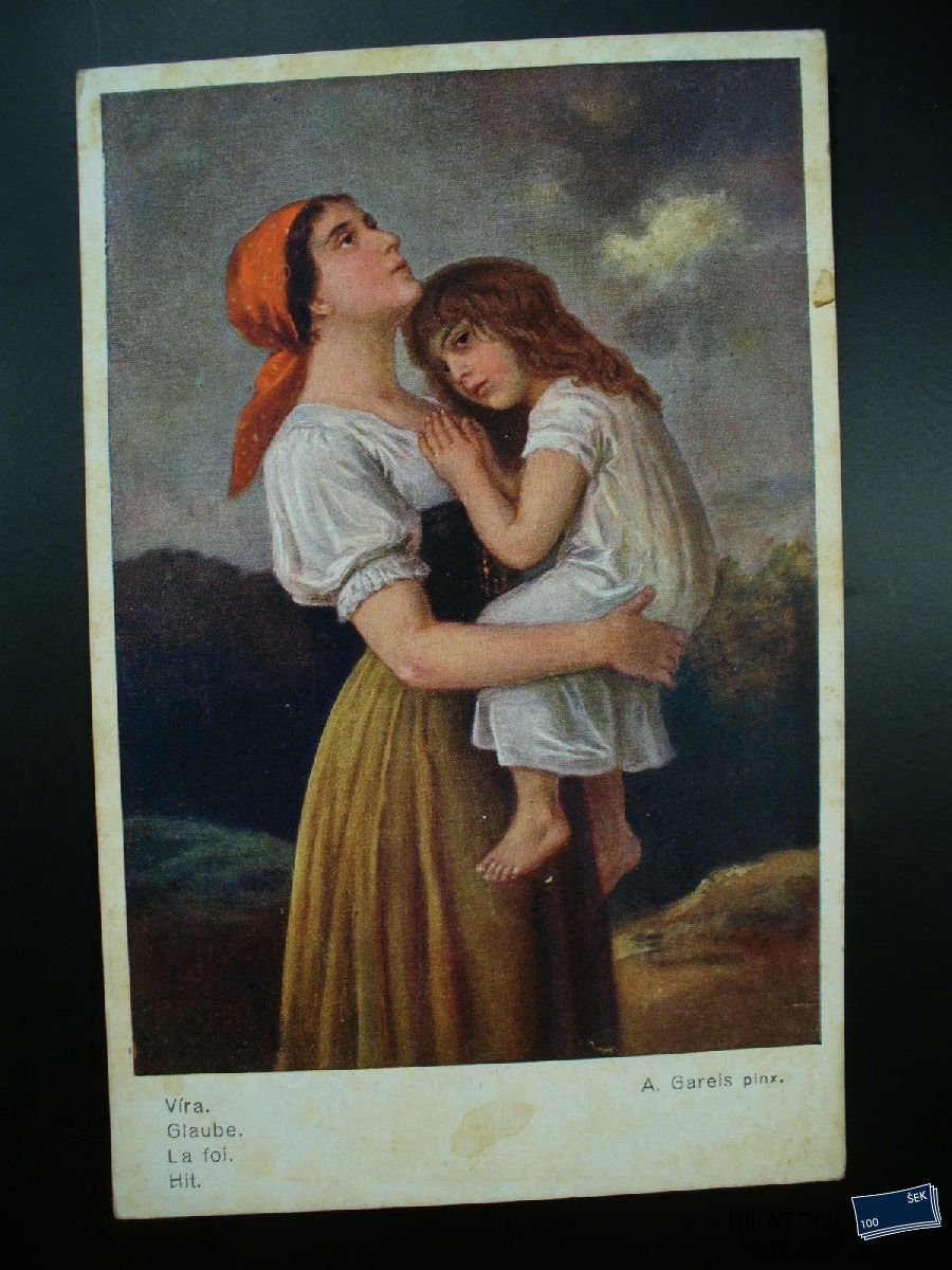 Pohledy - matka s dítětem modlící se k bohu