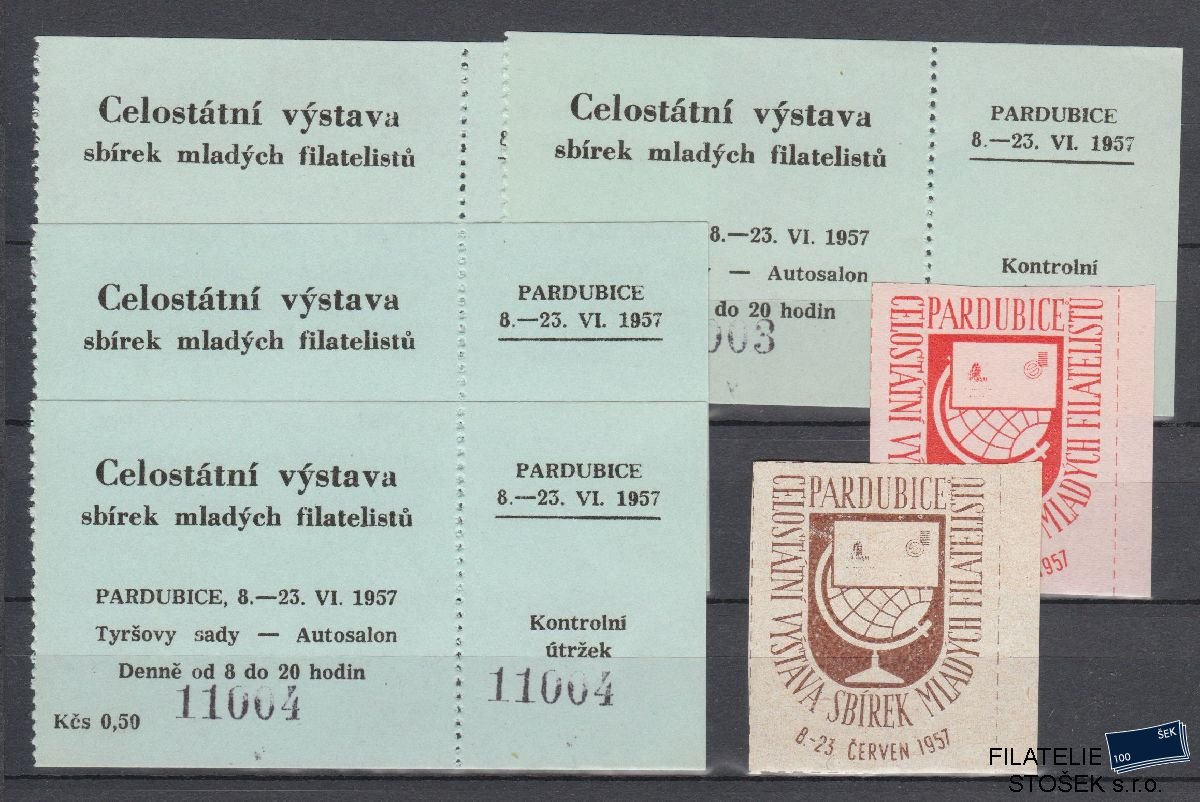 ČSSR známky Pardubice 1957 - Vstupenky