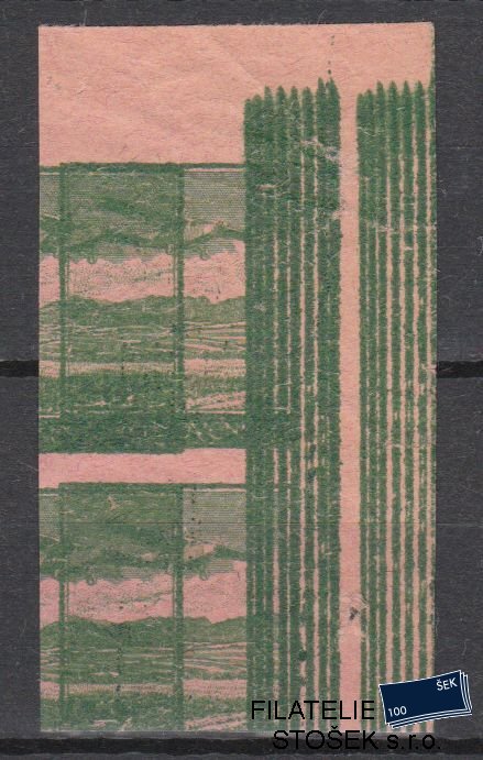 ČSR I známky L7 2 Páska  - Zt Růžový papír - KVP Natrženo mimo známky