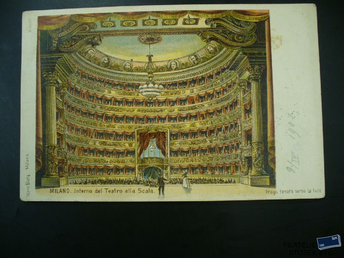 Itálie - Milano - La Scala - Barevná pohlednice