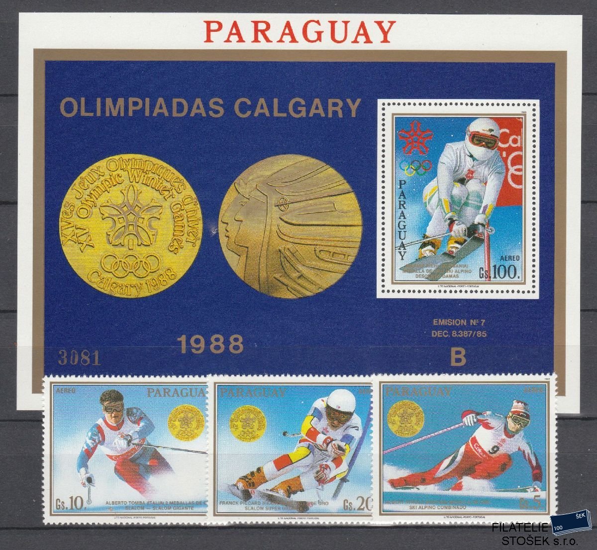 Paraguay známky Mi 4262-66 + Bl 456