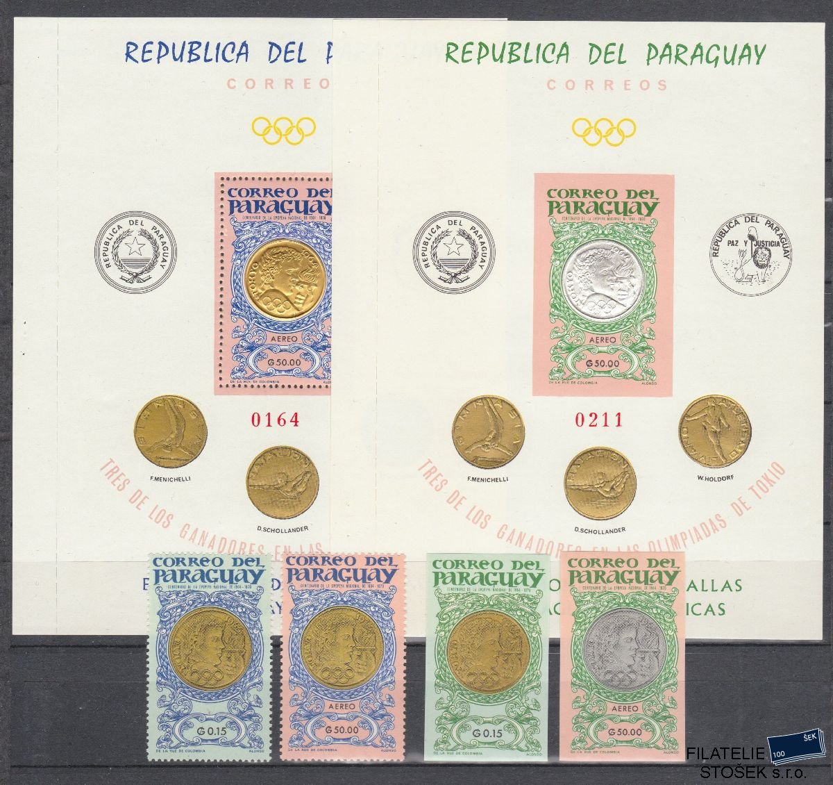 Paraguay známky Mi 1408,15,17,24 + Blok 68 I+II - Olympijské hry