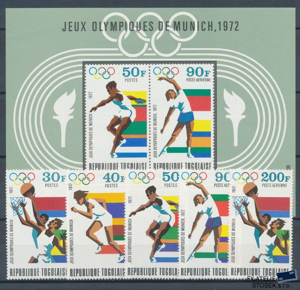 Togo známky Mi 930-34 + Bl 65 - Olympijské hry
