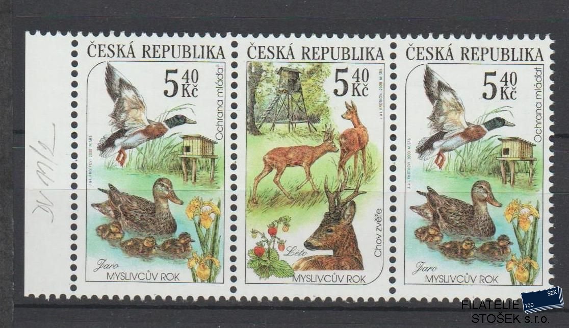 Česká republika známky 271-272 3 Páska - DV 11/2 Ryska u ocasu Kachny