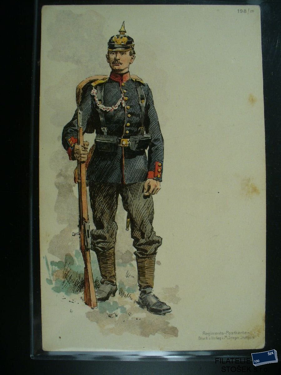 Vojenská pohlednice - Regiment karte - Voják - 198/m