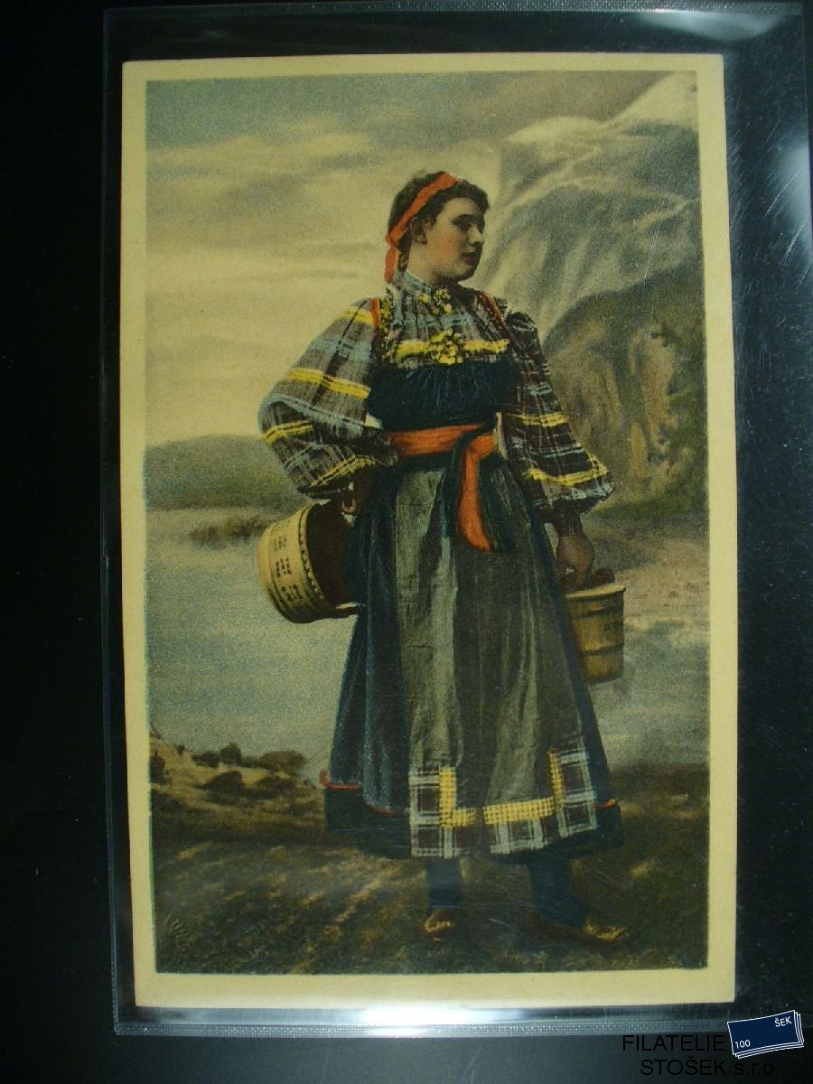 Námětová pohlednice - Lidé - Kroje - Norsko