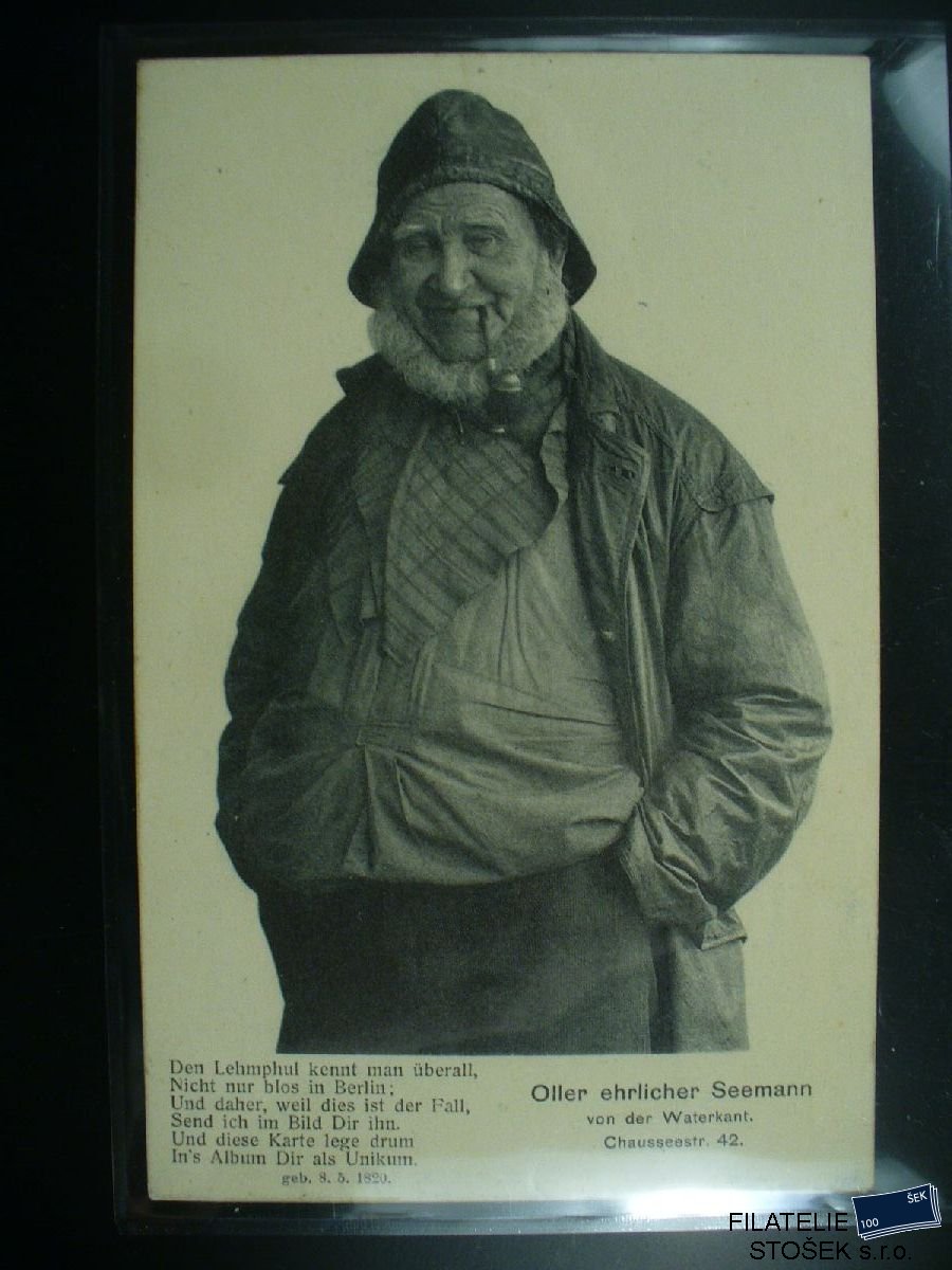 Námětová pohlednice - Lidé - Starý muž - Berlín