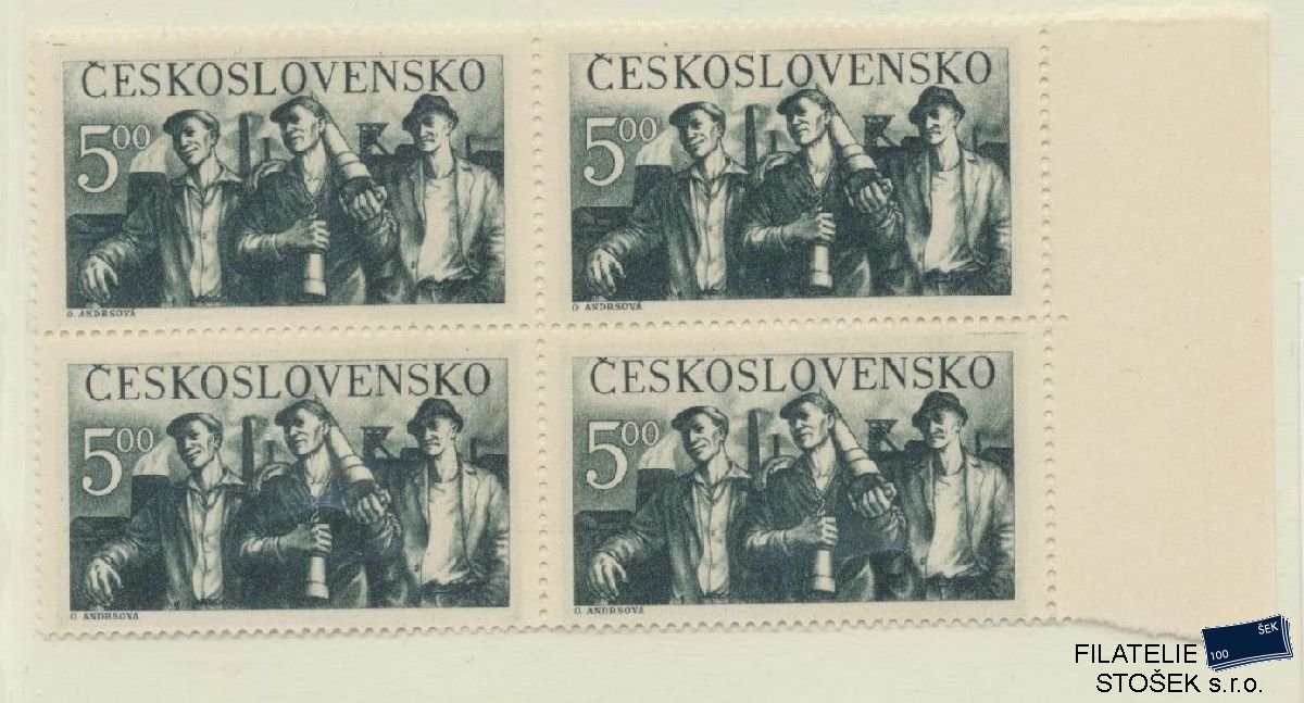 ČSSR známky 545 Zt 4 Blok - Zelený