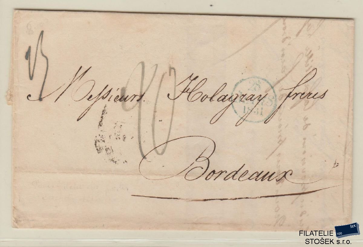 Francie celistvosti - Předznámkový 1831 - Paris - Bordeaux