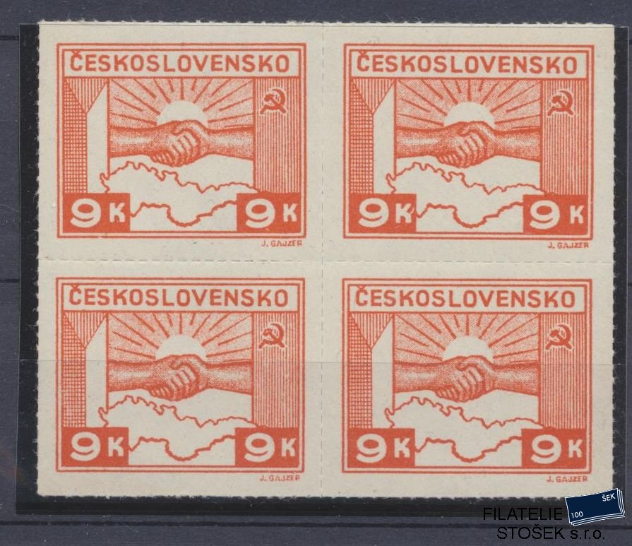ČSSR známky 357 4 Blok - Vynechaný průsek