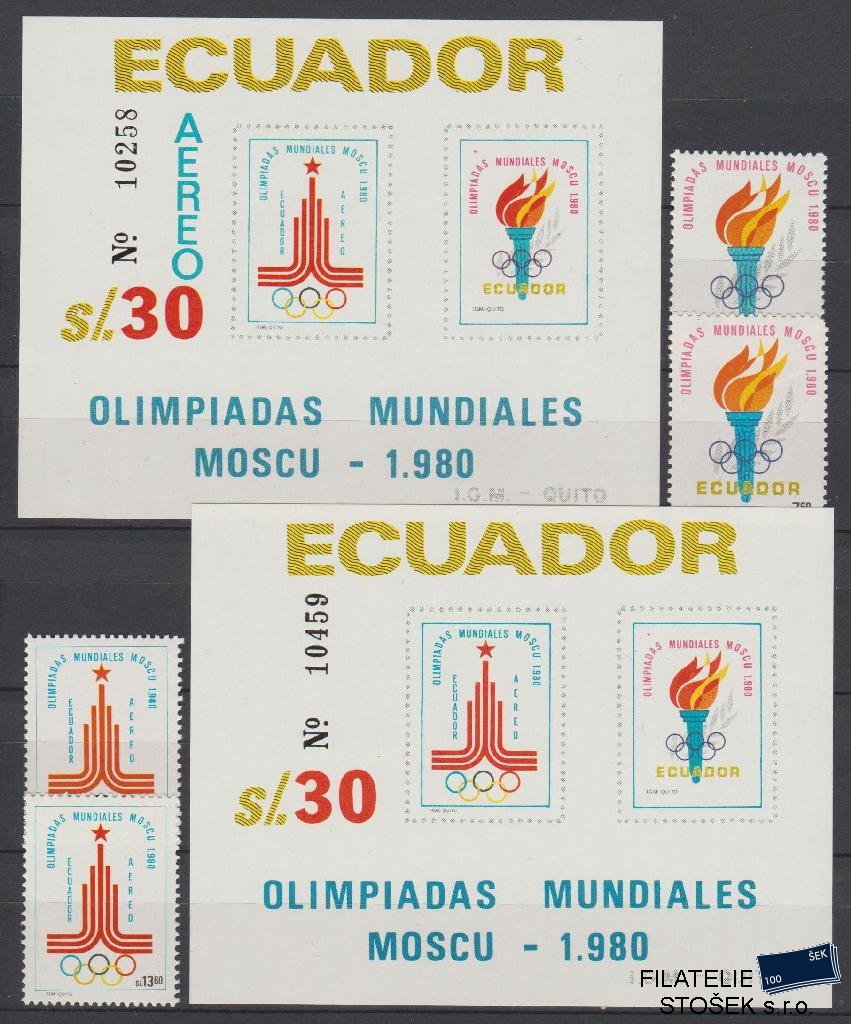 Ecuador známky Mi 1864-7+Bl.95-6