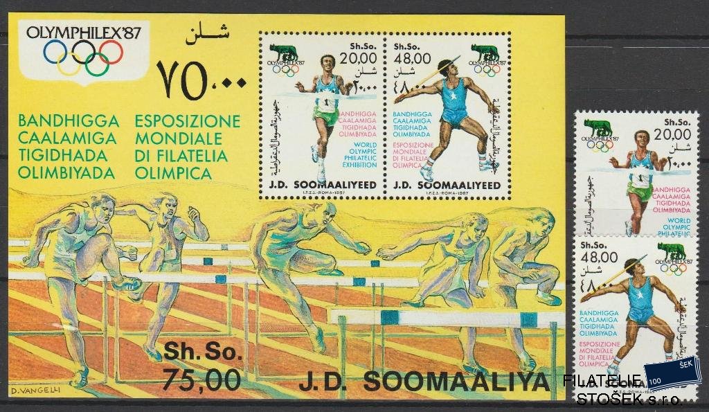 Somalia známky Mi 0398-9+Bl.23