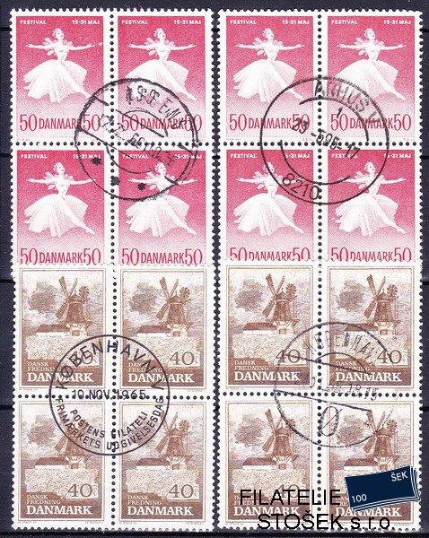Dánsko známky Čtyřbloky Mi 425+437 x+y