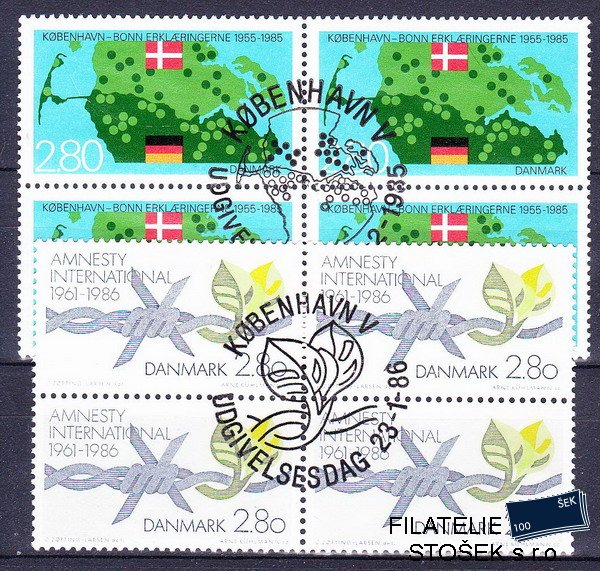 Dánsko známky Čtyřbloky Mi 829+856