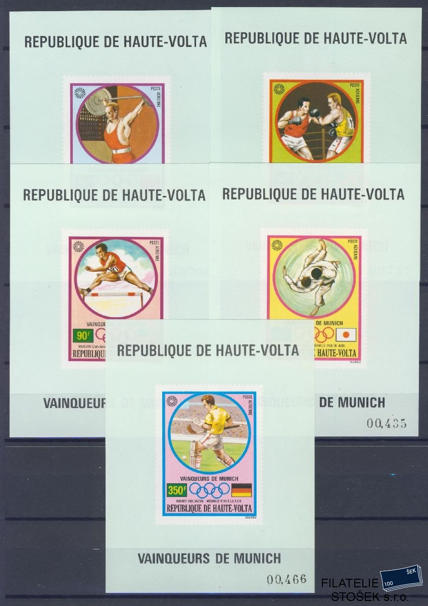 Horní Volta známky Mi 390,95,96,400 Bloky  - OH 1972