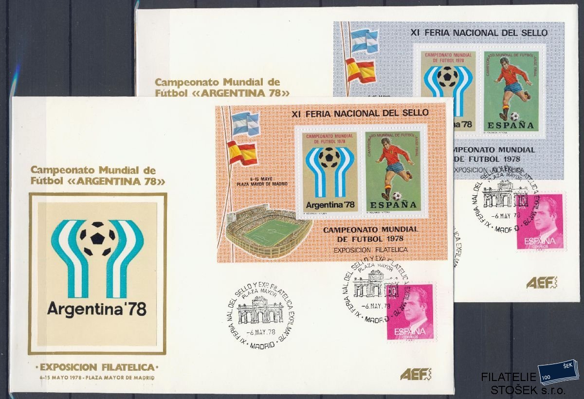 Španělsko známky Mi Příležitostný tisk - Fotbal 1978 - FDC