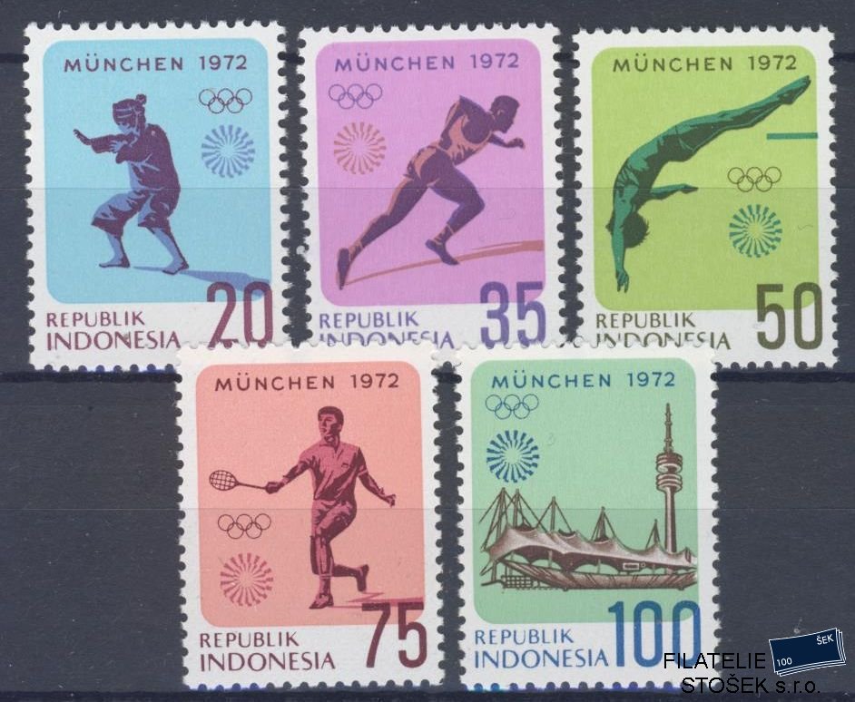 Indonesie známky Mi 711-15 - OH 1972