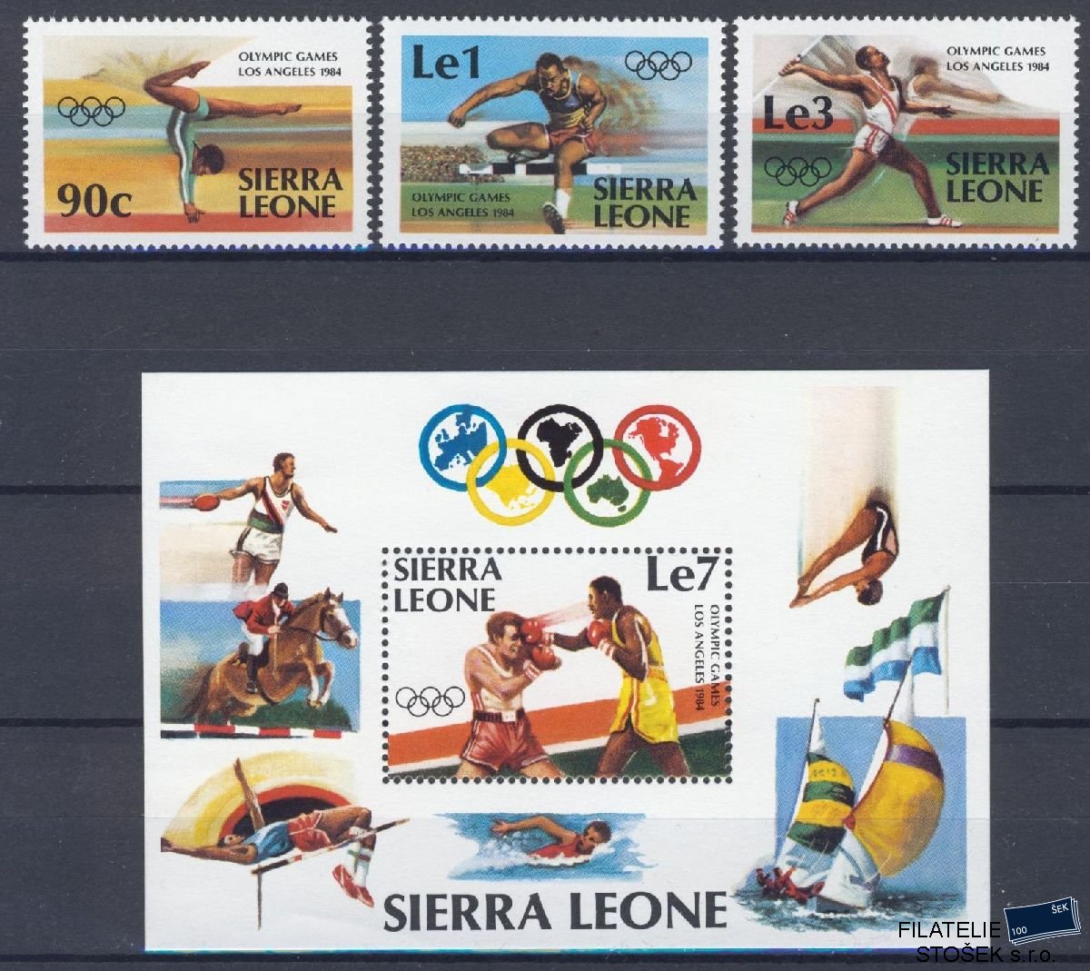 Sierra Leone známky Mi 741-43 + Bl 20 - OH 1984