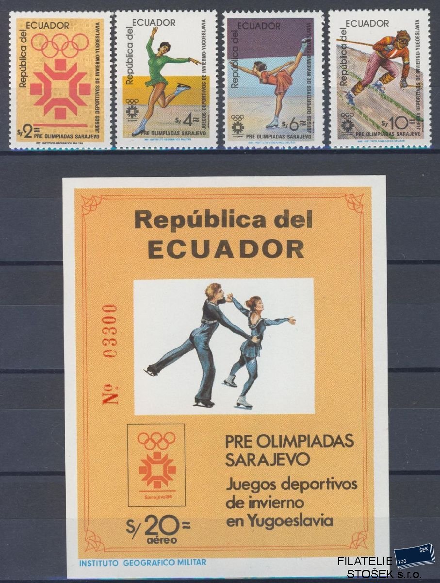 Ecuador známky Mi 1961-64 + Bl 110 - OH 1984